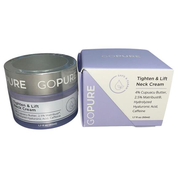 GoPure Tighten And Lift Neck Cream Anti Aging Wrinkle Firming 1.7 oz Full New - Picture 7 of 7